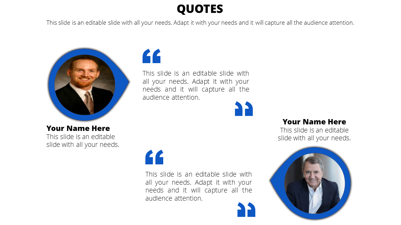 Impressive PowerPoint Quote Template Slide-Two Node